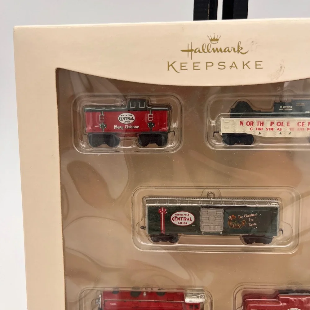 Hallmark Keepsake 2007 North Pole Central Train Lionel Ornaments Set of 5 Mini